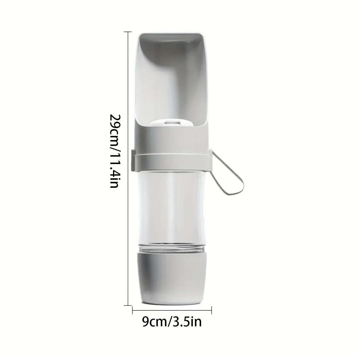 A pet water bottle with a measuring dimension overlay showing a height of 29cm (11.4in) and a width of 9cm (3.