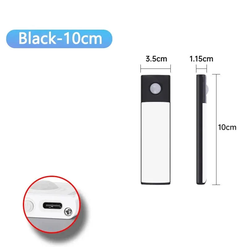 Rechargeable Motion Sensor Cabinet Light – USB-C Magnetic LED Bar for Kitchen, Closet & Stairs