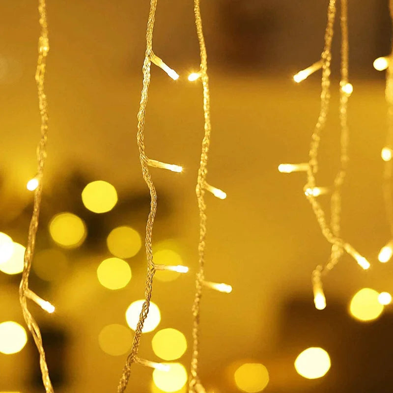 5m LED Icicle Curtain Lights – Outdoor Christmas Decorative String Lights