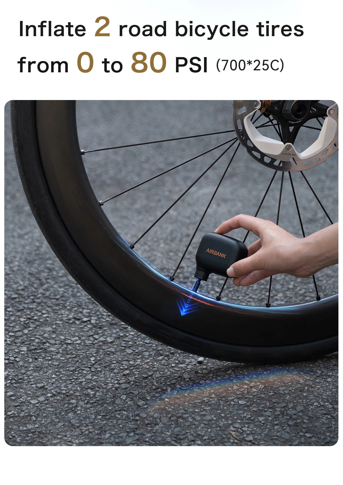 Airbank Pocket SE Mini Electric Bike Pump – Portable Rechargeable Tire Inflator
