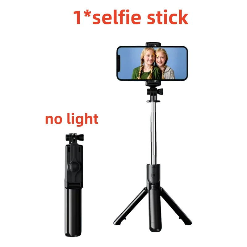 Bluetooth Selfie Stick Tripod with Fill Light – Wireless Remote