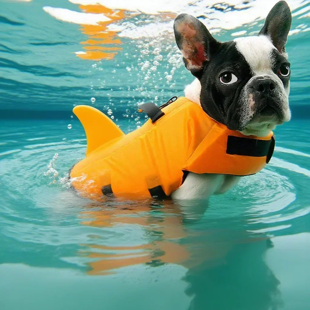 Shark Fin Dog Life Jacket for swimming and water activities