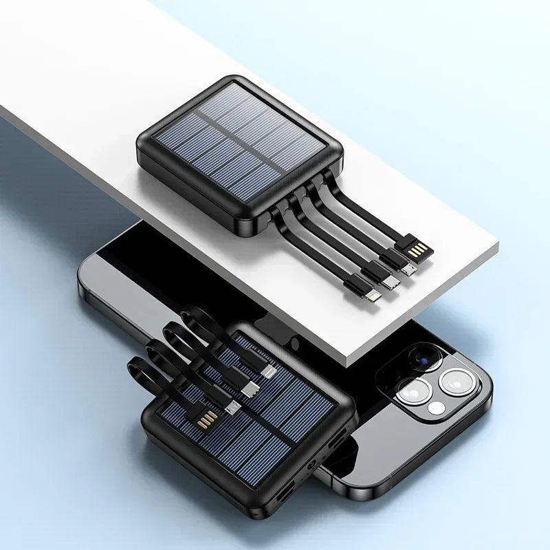 50000mAh Portable Solar Power Bank Fast Charging USB Battery Pack