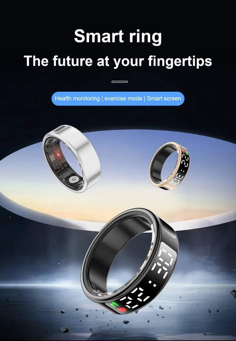 Smart LED Health Monitoring Ring with Bluetooth Connectivity for Daily Wellness Tracking