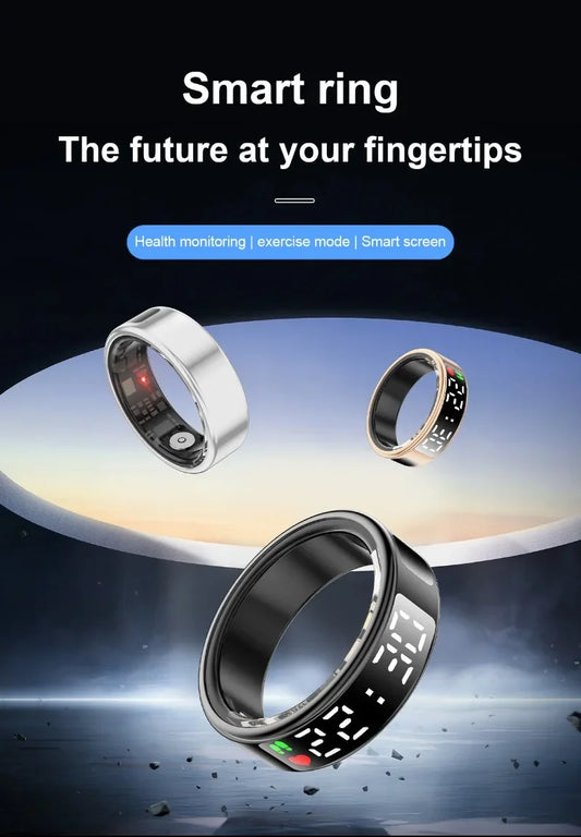 Smart LED Health Monitoring Ring with Bluetooth Connectivity for Daily Wellness Tracking