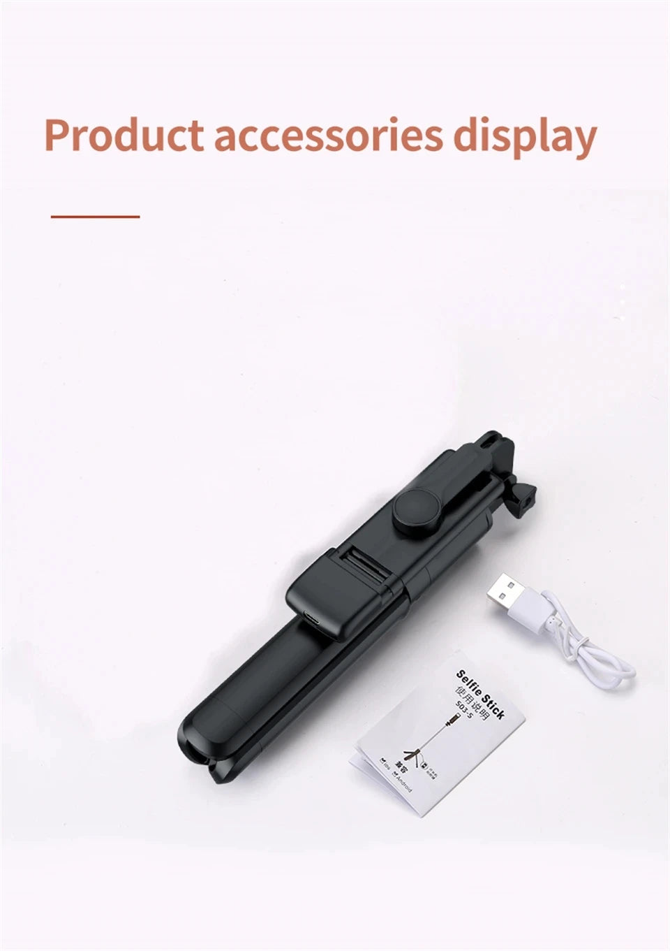 Bluetooth Selfie Stick Tripod with Fill Light – Wireless Remote