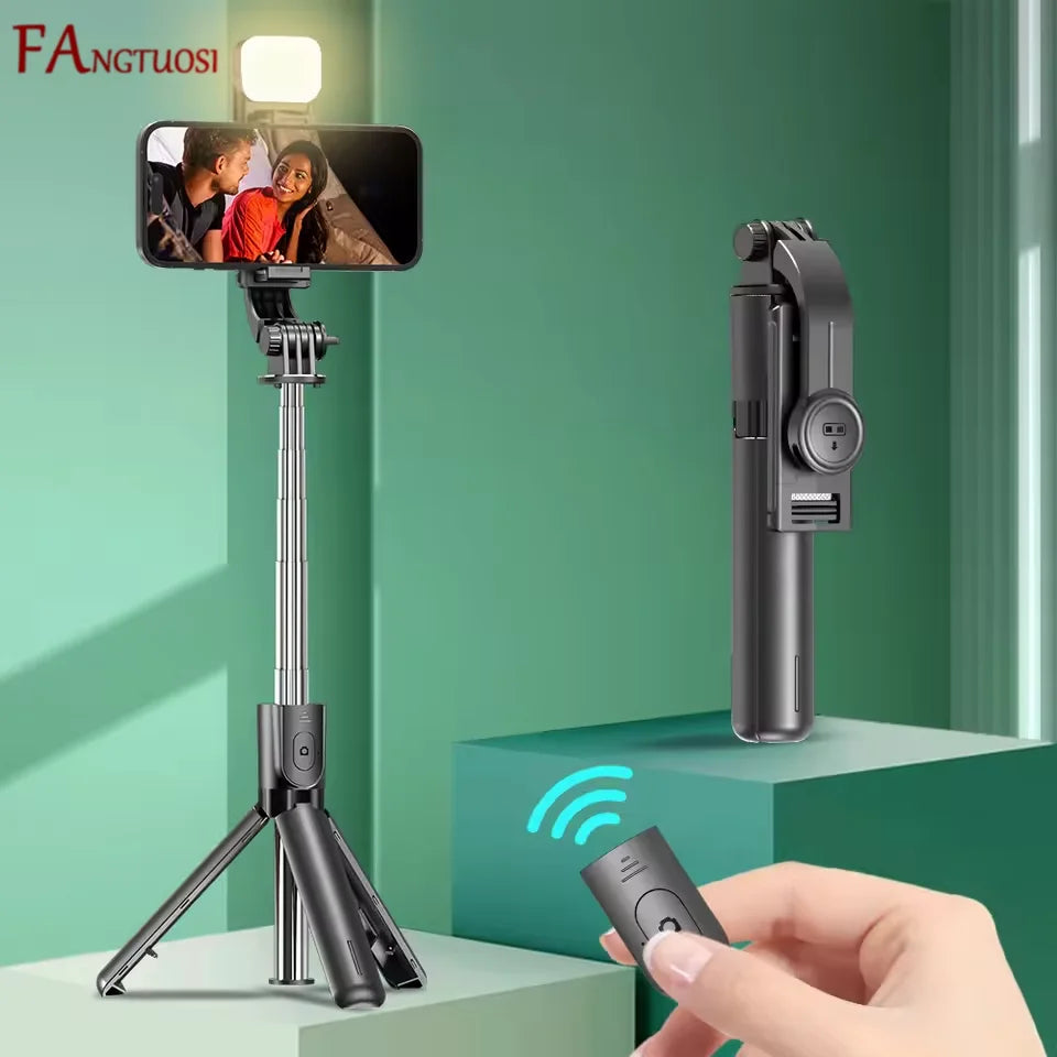 Bluetooth Selfie Stick Tripod with Fill Light and Wireless Remote