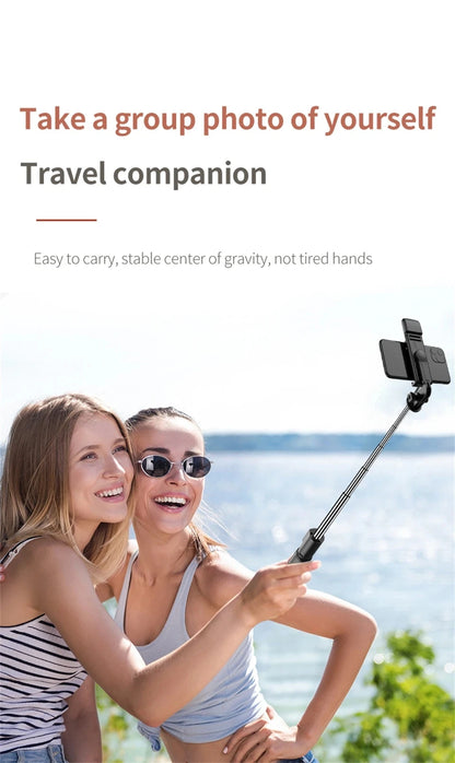 Bluetooth Selfie Stick Tripod with Fill Light – Wireless Remote