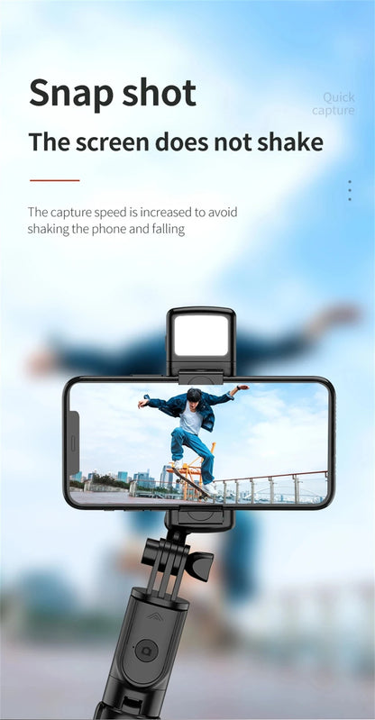 Bluetooth Selfie Stick Tripod with Fill Light – Wireless Remote