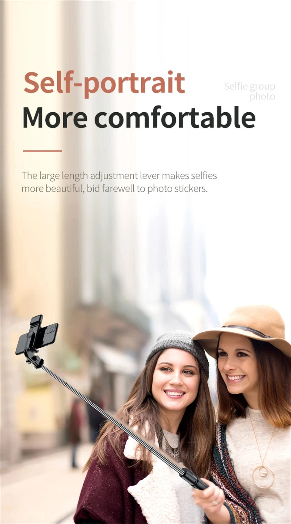 Bluetooth Selfie Stick Tripod with Fill Light – Wireless Remote