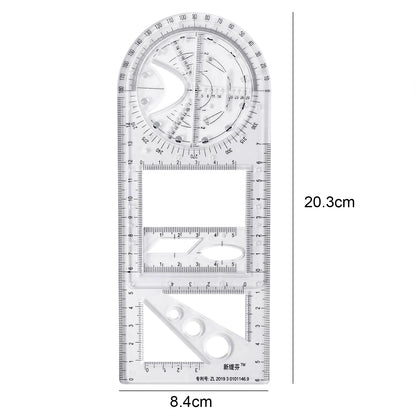Rotatable Drawing Ruler for Geometry & Drafting