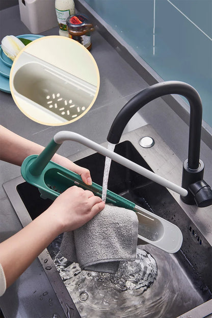 Telescopic Sink Organizer Shelf with Drainer Basket
