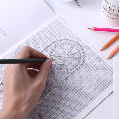 Rotatable Drawing Ruler for Geometry & Drafting