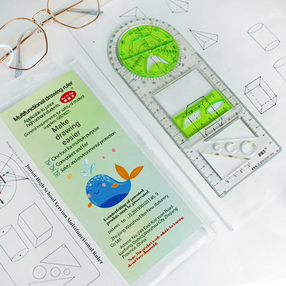 Rotatable Drawing Ruler for Geometry & Drafting