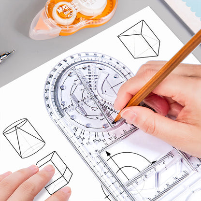 Rotatable Drawing Ruler for Geometry & Drafting