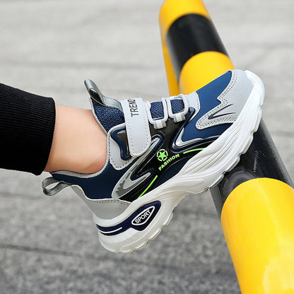 Boys Winter Leather Sneakers – Warm Fleece-Lined Running & Snow Shoes