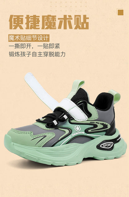 Boys Winter Leather Sneakers – Warm Fleece-Lined Running & Snow Shoes