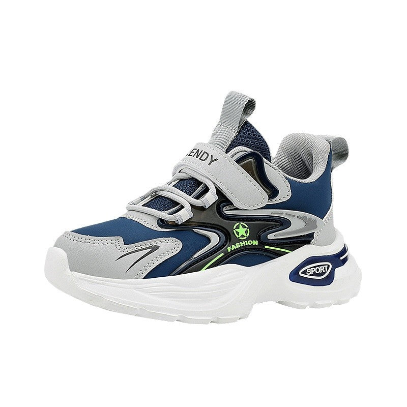 Boys Winter Leather Sneakers – Warm Fleece-Lined Running & Snow Shoes