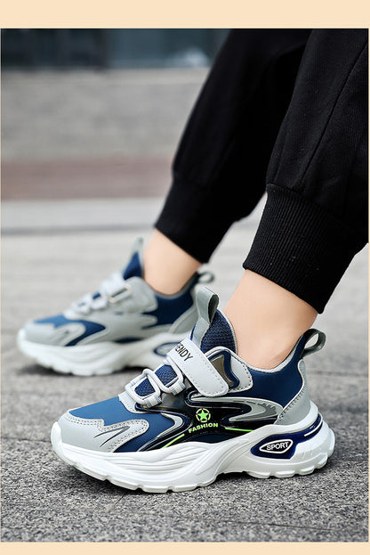 Boys Winter Leather Sneakers – Warm Fleece-Lined Running & Snow Shoes