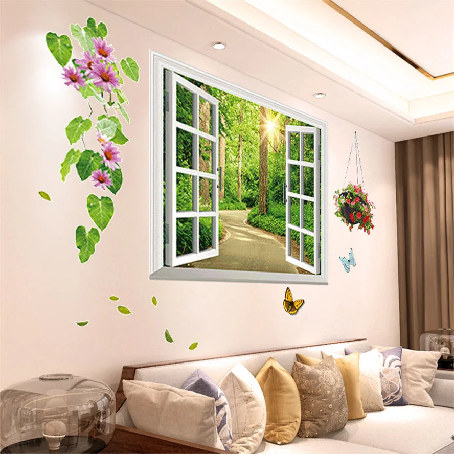 Purple Lavender Flower Butterfly Wall Stickers – Home Decor Decals