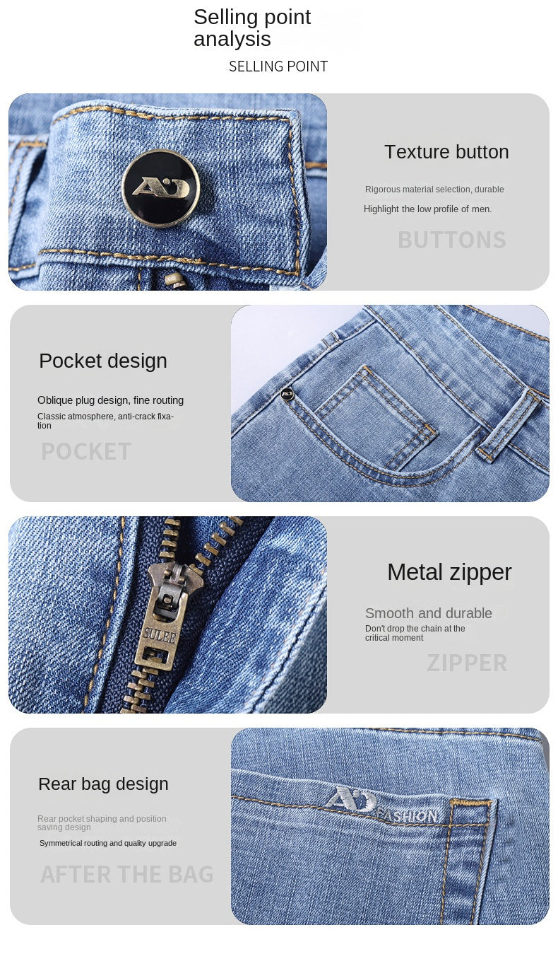 Men’s Slim Fit Luxury Jeans – Classic Style Denim Pants