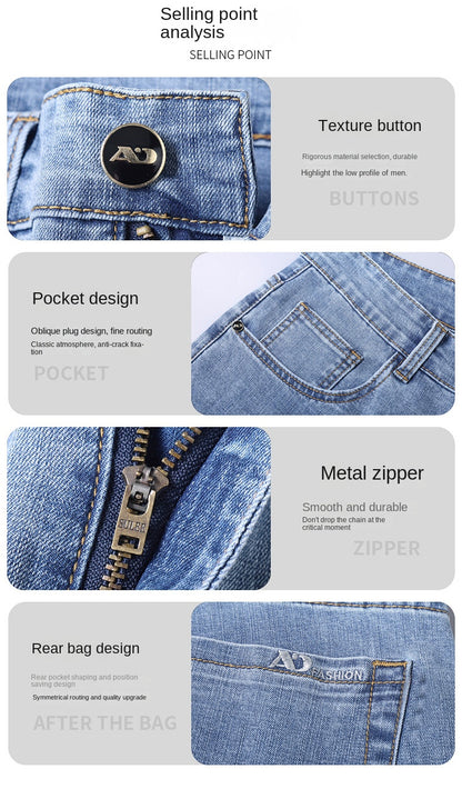 Men’s Slim Fit Luxury Jeans – Classic Style Denim Pants