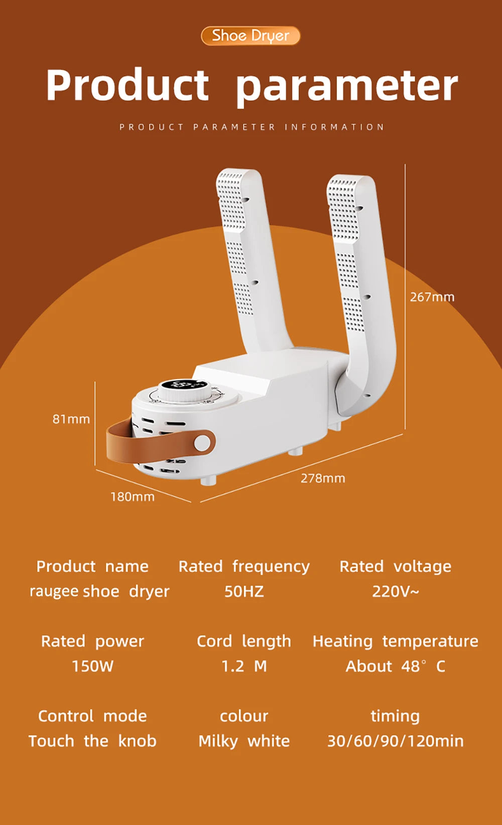 Portable Electric Shoe Dryer 220V