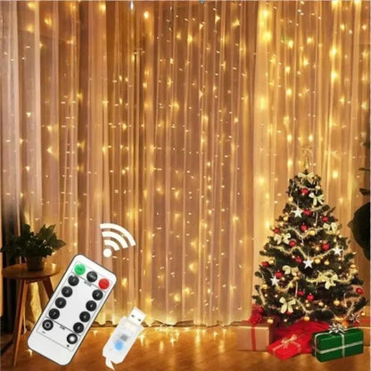 USB Powered LED Curtain Fairy Lights with Remote