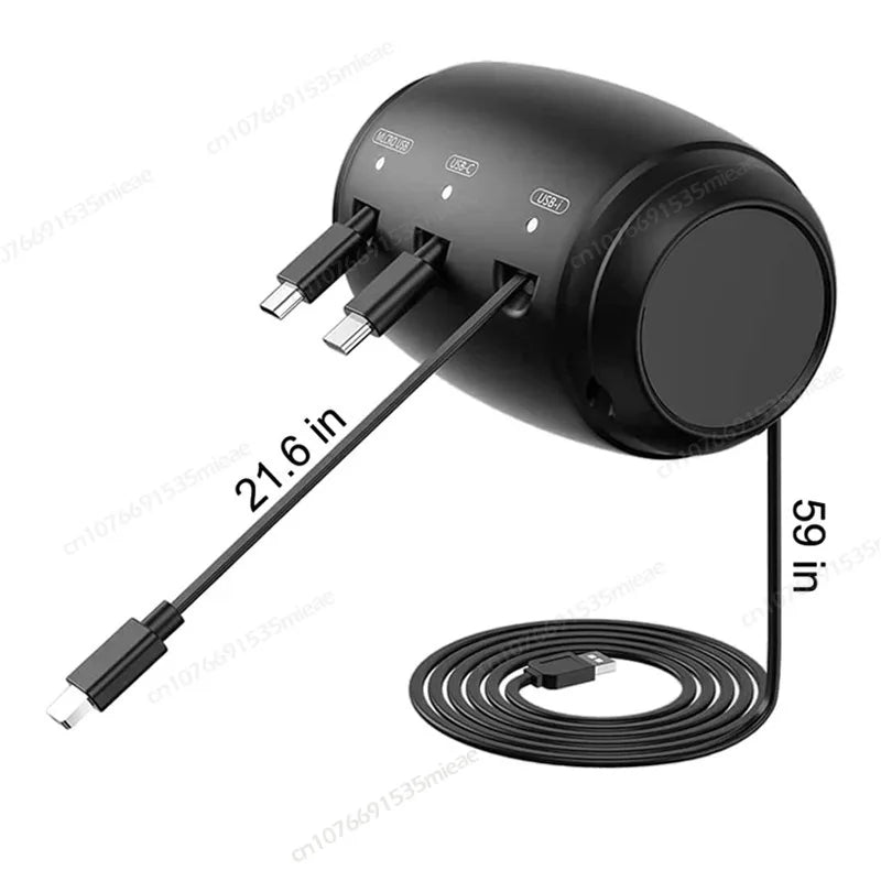 3-in-1 Retractable Backseat Car Charger