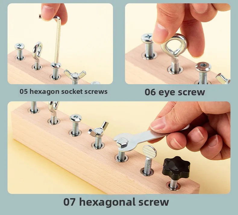Kids Wooden Screw & Nut Toy