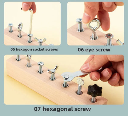 Kids Wooden Screw & Nut Toy