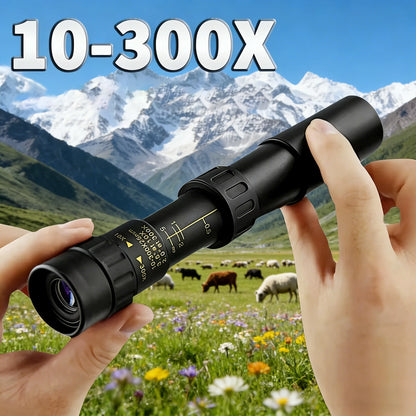 10-300x40 HD Zoom Monocular Telescope for Long Distance Outdoor Viewing