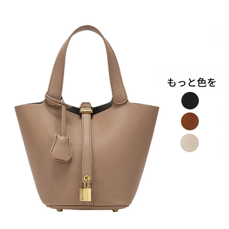 Lychee Texture Handbag – Retro Solid Color Classic Women’s Bag - OneClickSmart