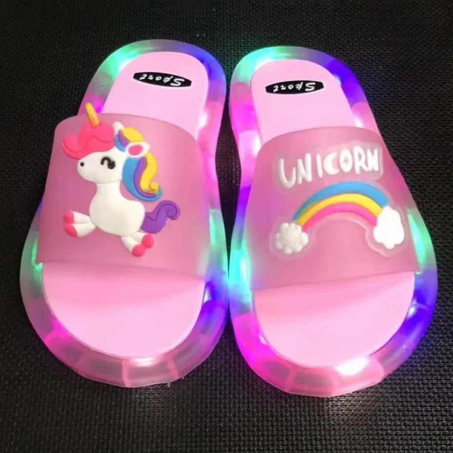 Girls LED Light-Up Slippers for Kids
