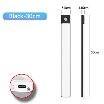 Rechargeable Motion Sensor Cabinet Light – USB-C Magnetic LED Bar for Kitchen, Closet & Stairs