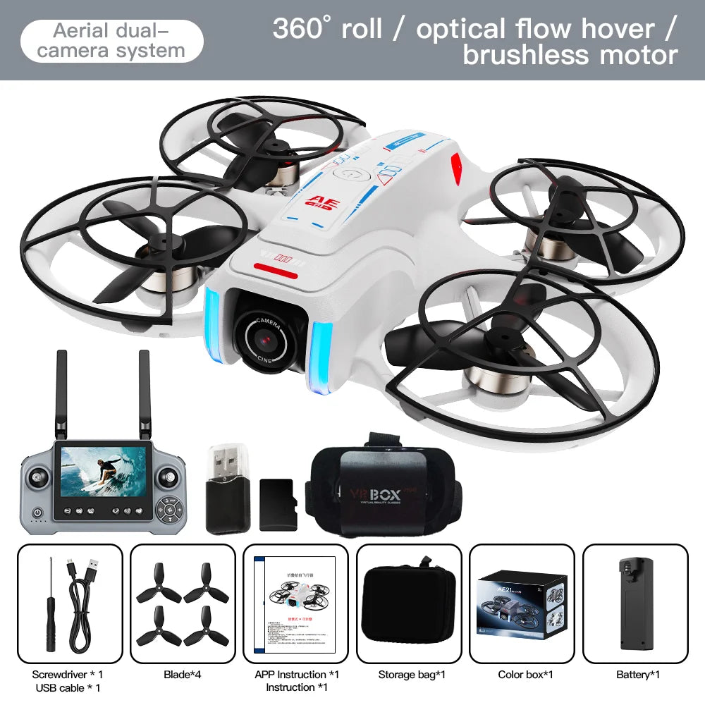 AE21 HD Dual Camera Mini Drone with 4.3" Screen Remote