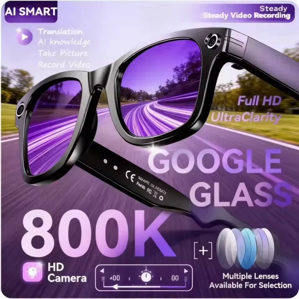 AI Smart Glasses with Camera, Bluetooth & Translation
