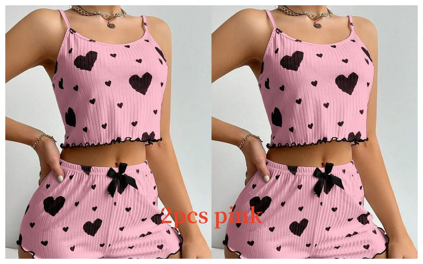 Women's 2-Piece Pajama Set – Tank Top & Shorts Sleepwear