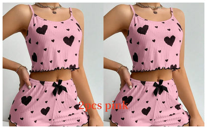 Women's 2-Piece Pajama Set – Tank Top & Shorts Sleepwear