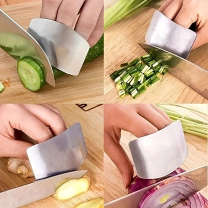 Stainless Steel Finger Guard for Safe Vegetable Slicing