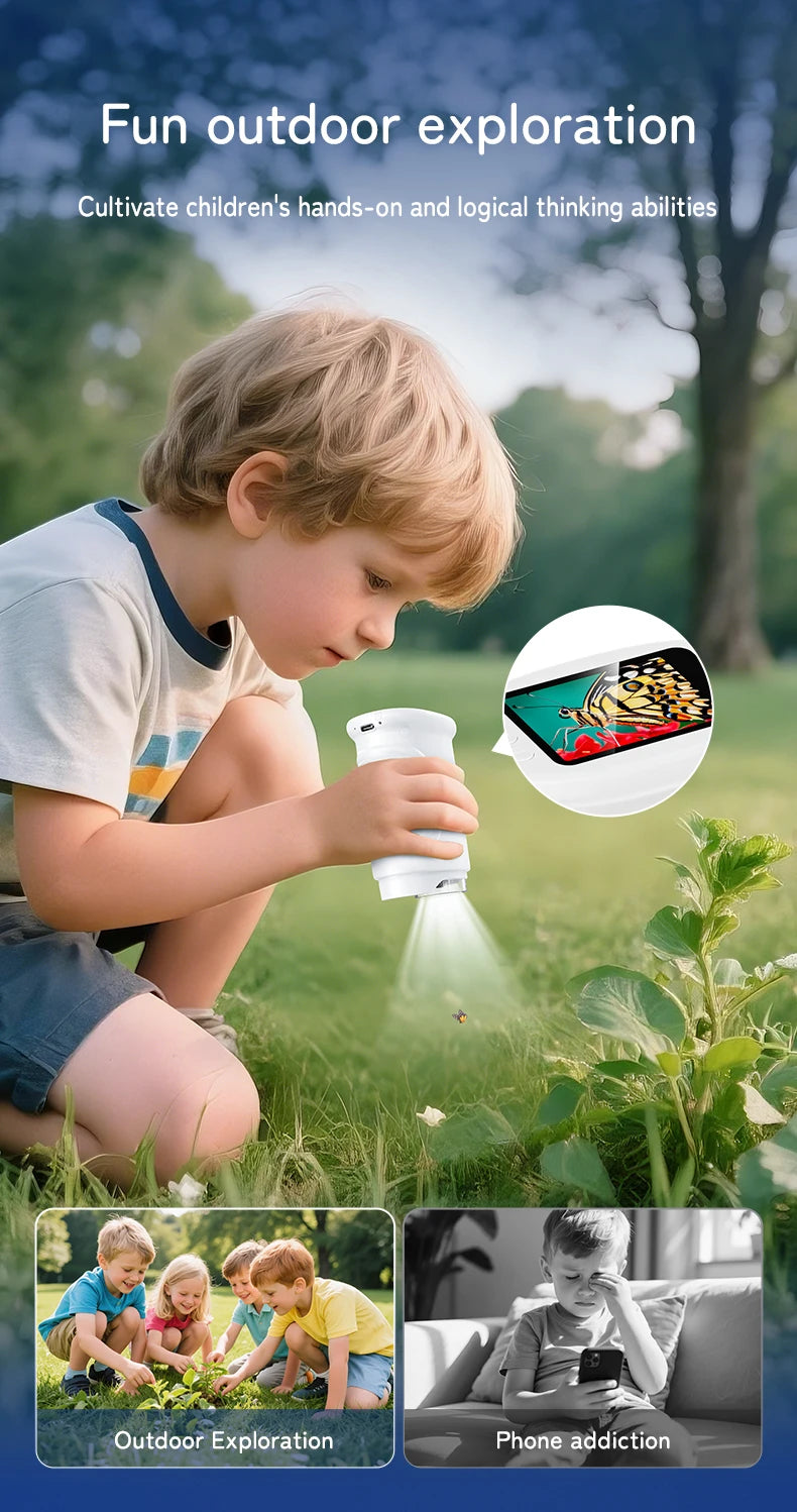 Pocket Microscope for Kids with 4K 2.0" Screen