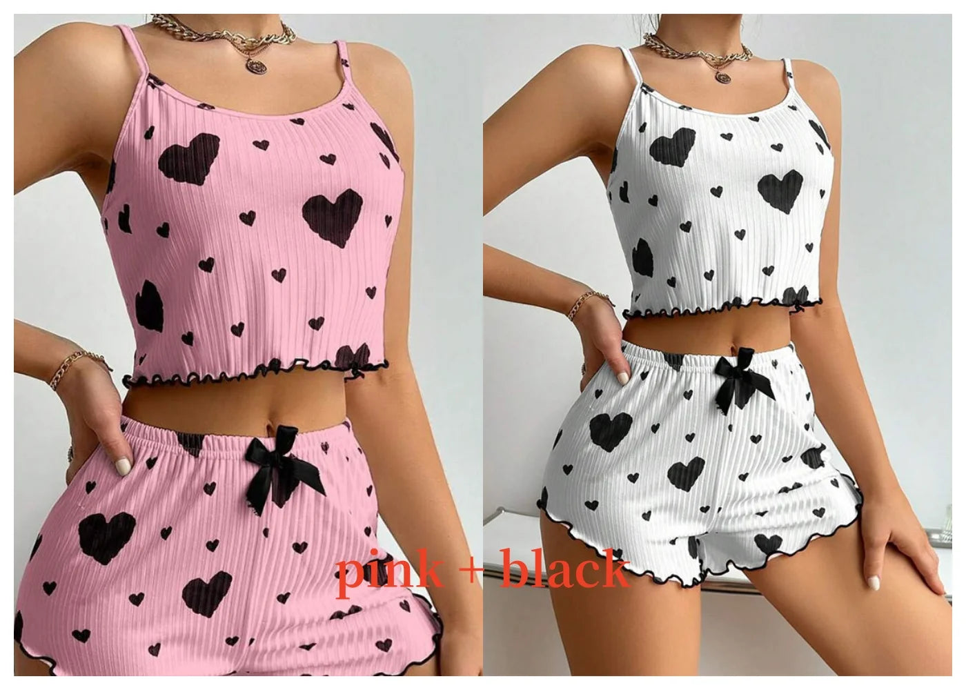 Women's 2-Piece Pajama Set – Tank Top & Shorts Sleepwear