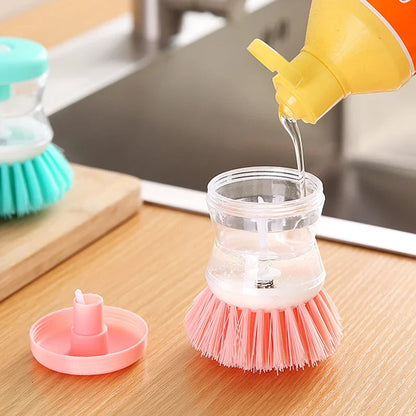 Dish Brush with Soap Dispenser – Kitchen Pot & Utensil Cleaner