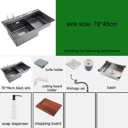 Stainless Steel Multifunction Waterfall Kitchen Sink