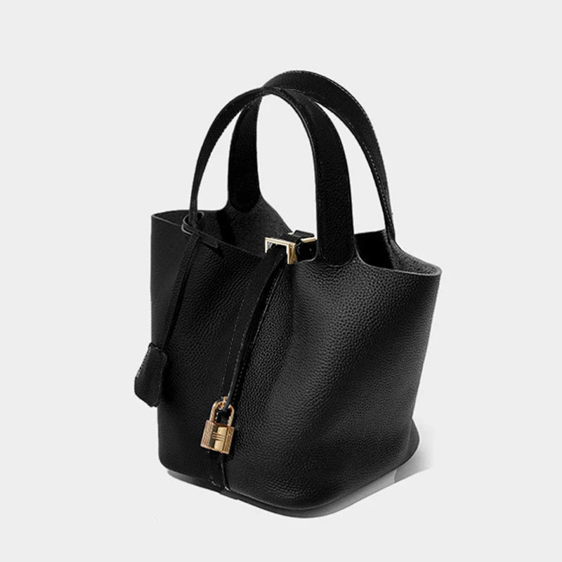 Lychee Texture Handbag – Retro Solid Color Classic Women’s Bag - OneClickSmart