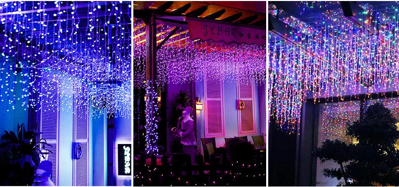 5m LED Icicle Curtain Lights – Outdoor Christmas Decorative String Lights