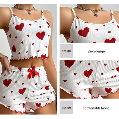 Women's 2-Piece Pajama Set – Tank Top & Shorts Sleepwear