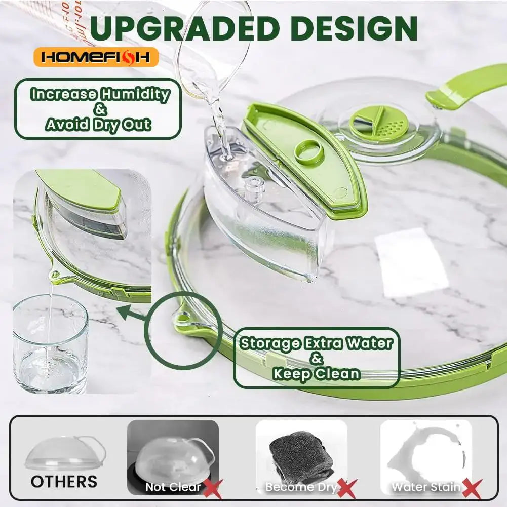 Microwave Splatter Cover With Water Steamer