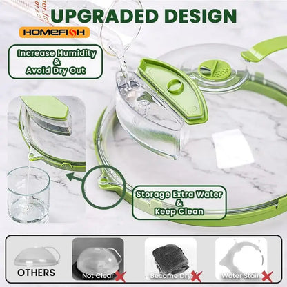 Microwave Splatter Cover With Water Steamer
