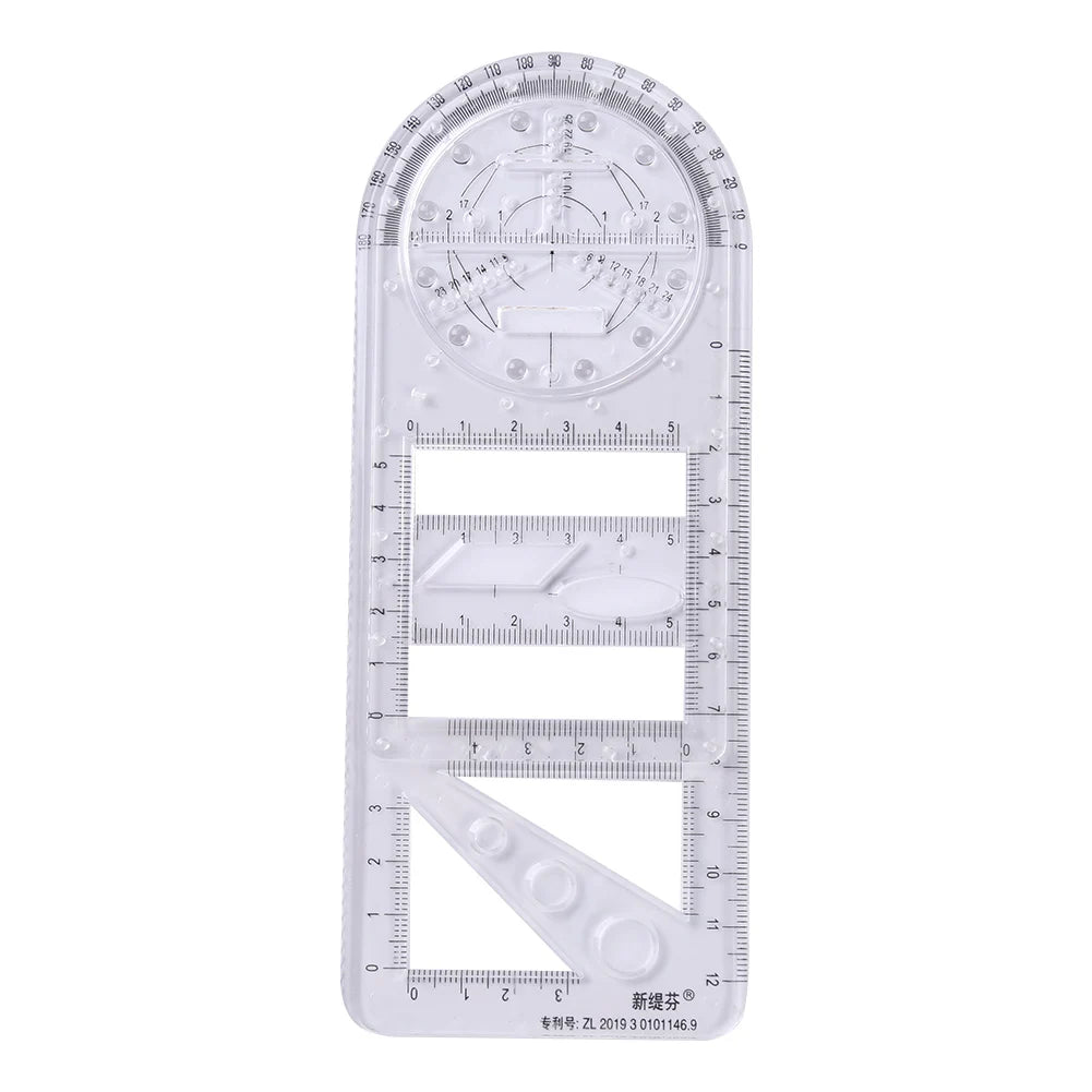 Rotatable Drawing Ruler for Geometry & Drafting